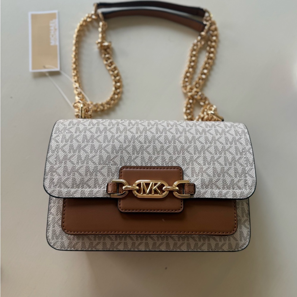 Michael Kors Heather Extra Small Brown and Cream Women's Bag